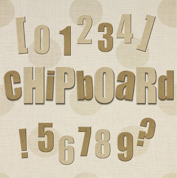 ALPHABET chipboard cardboard clipart by MelanieBrittDigitals