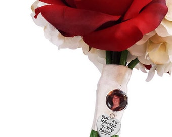 Wedding Memorial Bouquet Charm- Wedding Bouquet Memorial Charm- Wedding Memorial Charm- Wedding Keepsake- Bridal Bouquet Photo Charm