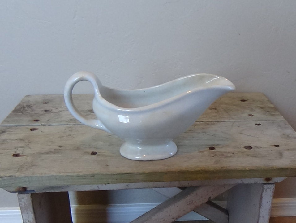 Antique Ironstone Gravy Boat / Ironstone by SilverFeatherGlass