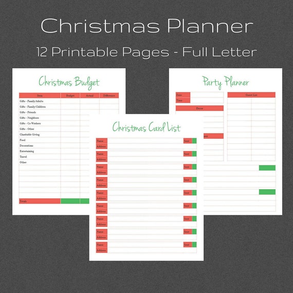 Christmas Planner, Holiday Planner, Christmas Planning Printable Kit, Christmas Organizer | Instant Download