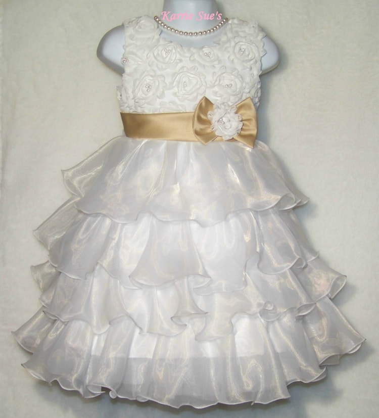 Flower Girl Dress / Size 56 / White by KarrieSuesBoutique