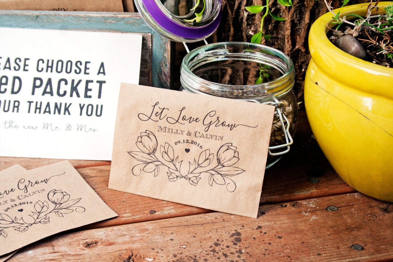 Seed Packet Wedding Favors Personalized Seed Favors by mavora