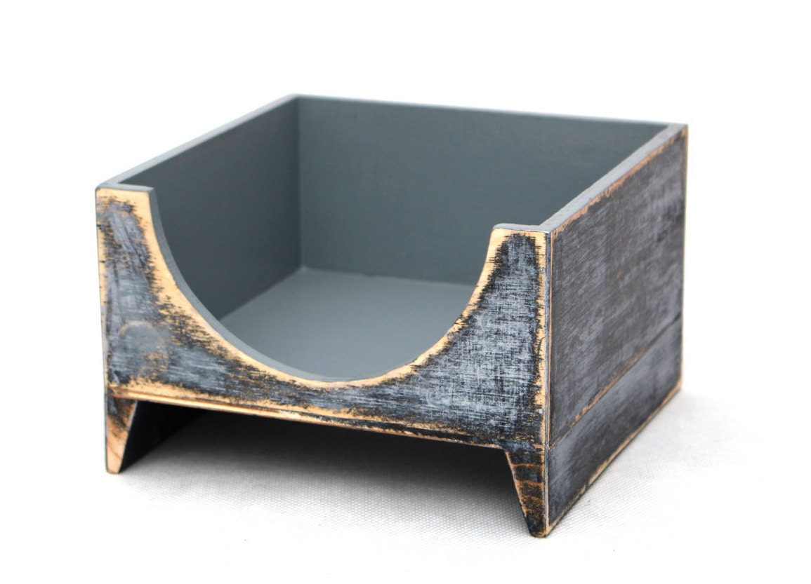 Napkin Holder Wooden Gray Silver Black Rustic Style Cottage Shabby Chic Napkin Holder Wooden Gray Silver Black Rustic Style Cottage Shabby Chic