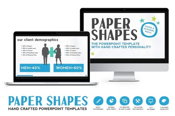 paper shapes powerpoint presentation template with a creative paper shapes powerpoint presentation template with a creative, Presentation templates