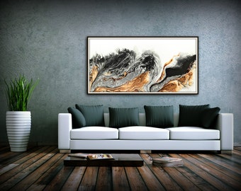 Giclee Print of Original Abstract Oil Painting Bold Art Abstract Made To Order Large Fine Art Print Copper Gift for Men and Gift for Women