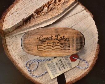 Hand Relic'd BEARD BRUSH - Pure Boar's Hair Bristle Beard Brush (Military Style) - Handmade in Canada w/Passion, Gifts for Him