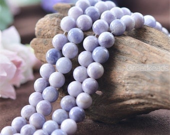 Grade A Natural Multi Tones Lavender Jade Beads 6mm 8mm 10mm 12mm Smooth Polished Round 15 Inch Strand JA41 Wholesale Gemstone Beads
