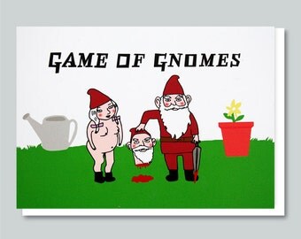 Funny Birthday Card, Birthday Cards, Birthday Card For Him, Boyfriend Birthday Card, Friend Birthday Card, Game of Thrones - GAME OF GNOMES