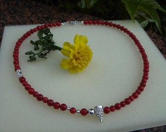Necklace with coral and sparkling 925 Silver!