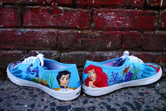 Disney The Little Mermaid Kiss the Girl Custom Painted VANS