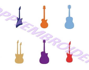 GUITAR Design for Embroidery machine / motifs guitare pour broderie machine / INSTANT DOWNLOAD