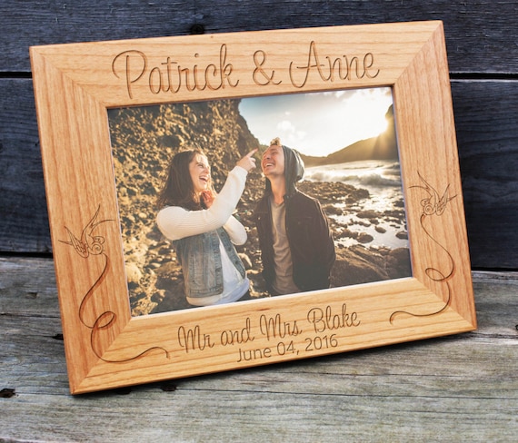 Personalized Wedding Picture Frame, Wood Frame, Wedding Shower, Bridal ...