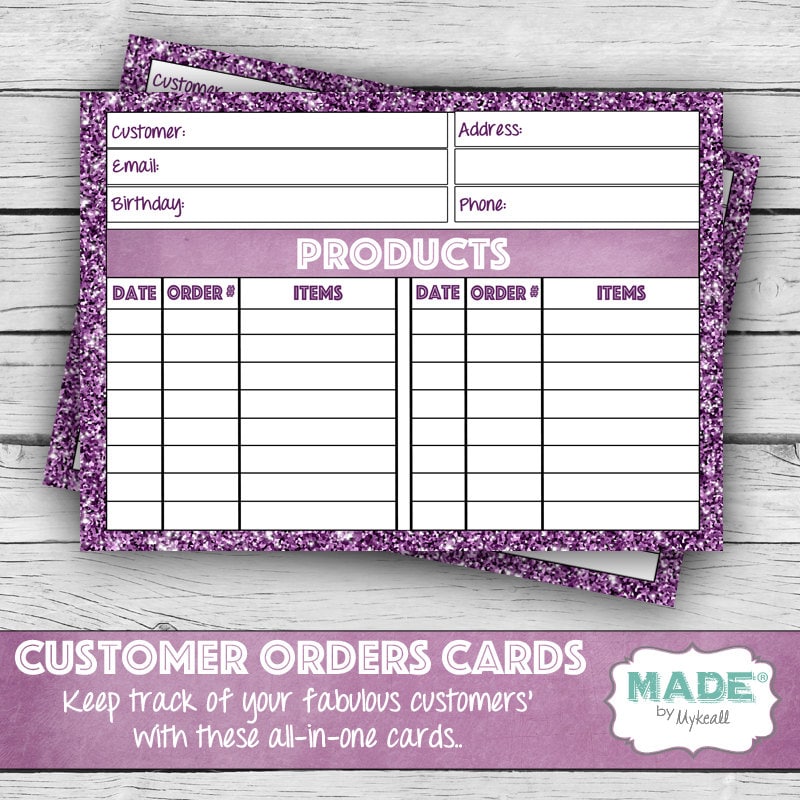 Digital CUSTOMER ORDERS CARDS Direct Sales Inspired Customer