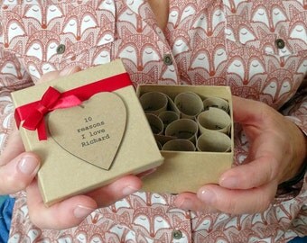 10 Reasons I Love You Personalised Gift Box. 1st Anniversary Paper Gift. Husband To Wife, Wife To Husband, Partner To Partner, LGBT 1st Year