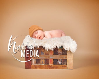 Newborn, Baby, Toddler, Child, Wooden Crate Studio Photography Digital Backdrop Prop for Photographers and PNG Fur Layer