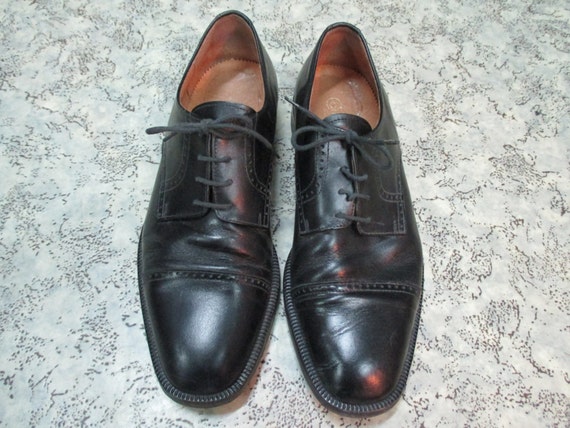 Scarpe nere da uomo con stringhe/ Vero cuoio/Made in Italy/