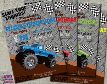 MONSTER TRUCK INVITATION - Monster Truck Invite - Monster Truck Birthday Invitation - Monster Truck Birthday Party Invitation Truck Party