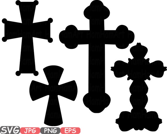 Download Christian Cross SVG Silhouette Cutting Files Jesus Cross ...