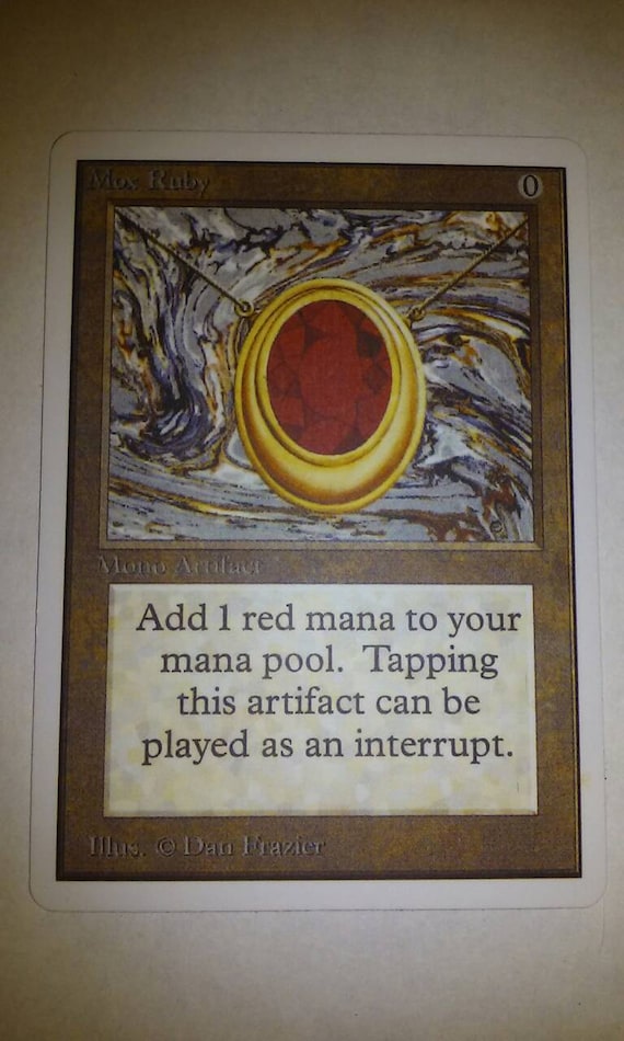 MtG Handmade White Border Play Card: Mox Ruby by Jazziesjeweles