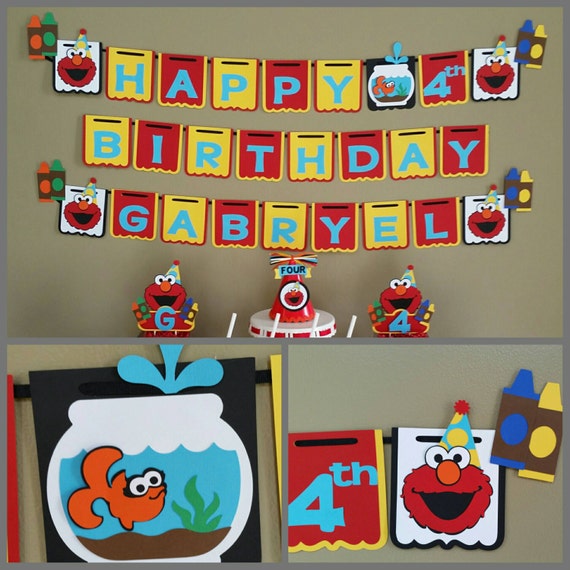 Elmo Birthday Banner Elmo Banner Sesame Street Birthday