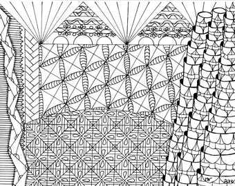 Gumball Machine Zentangle Coloring Page Digital Coloring pdf