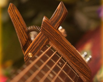 Bocote ~ Wooden Guitar Capo ~ Adjustable Tension ~ WoodenK ~ (Acoustic, Electric, Classical, Banjo & Ukulele)