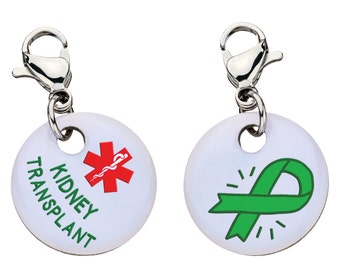 Kidney Transplant Medical Alert Bracelet Charm - Large,76