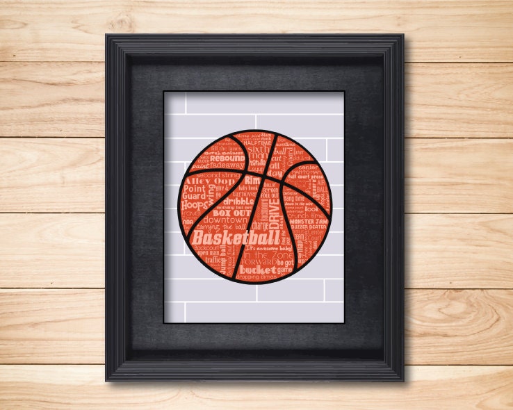 Basketball Court / Word Art Typography / Home Decor / Unique
