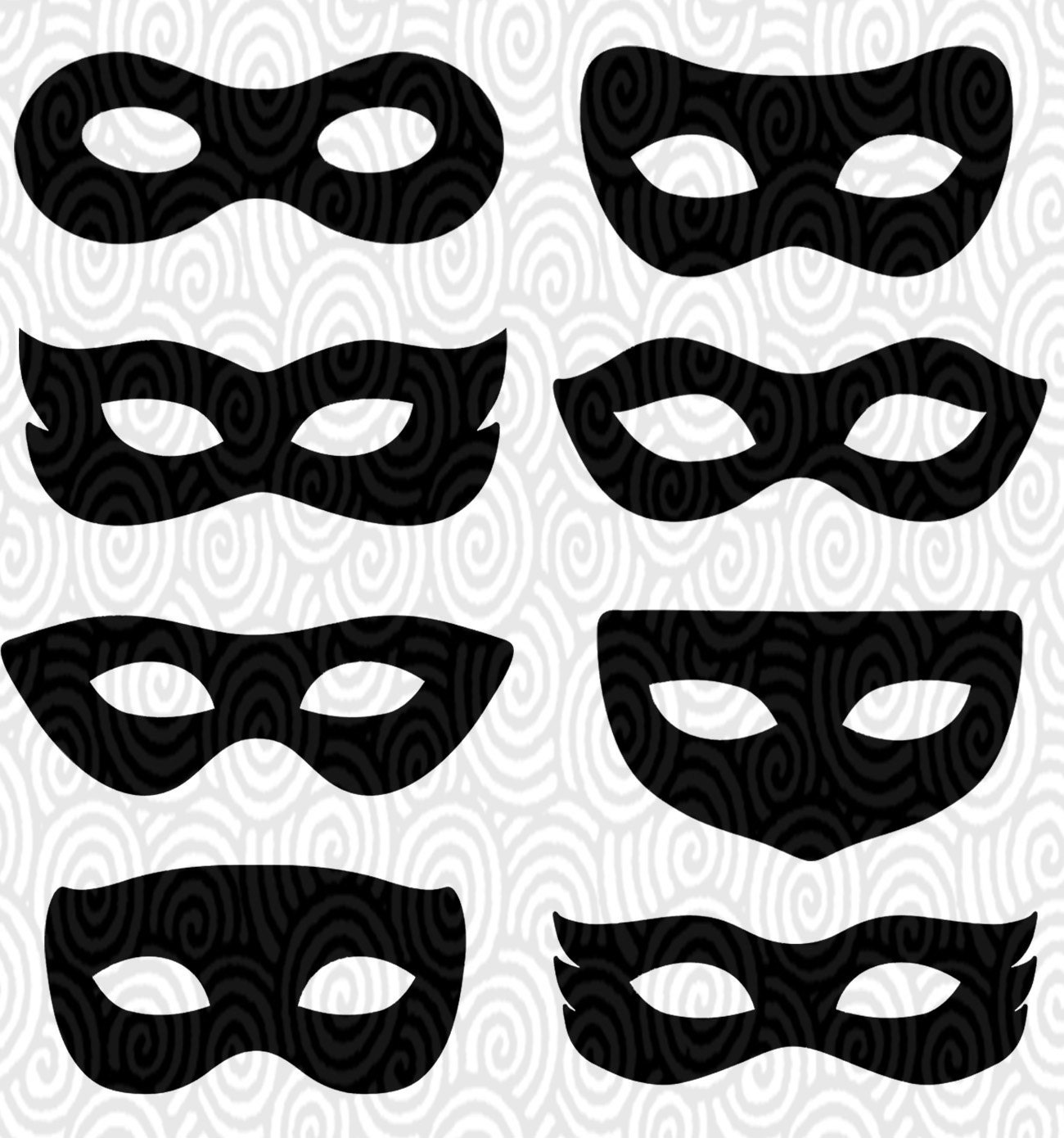 Cricut Template Superhero Eye Masks Masquerade silhouette no