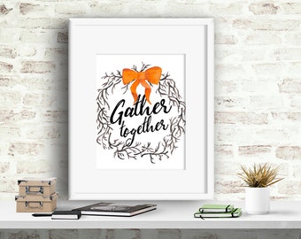 Fall Wall Decor gather poster | etsy Fall Wall Decor gather poster | etsy