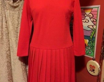 Plus Size Red Polyester Bleeker Street Dress