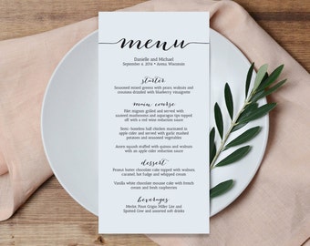 Wedding Menu Printable Template, Printable Menu, Menu Template, Kraft Menu, Dinner Menu Printable, PDF Instant Download #BPB165_4