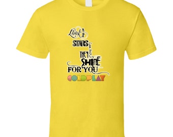 coldplay yellow t shirt