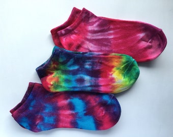 Bright Fun Tie Dye Ankle Socks Pack of 3 - Gift idea / stocking fillers / secret santa gift
