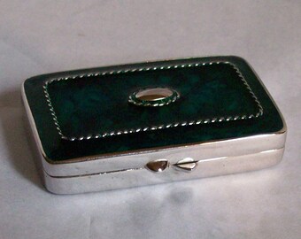 Vintage Estee Lauder ''Jewelers Enamel'' Solid Perfume Compact 1981 Dark Blue Marbleized Enamel Collectible Perfume Compacts
