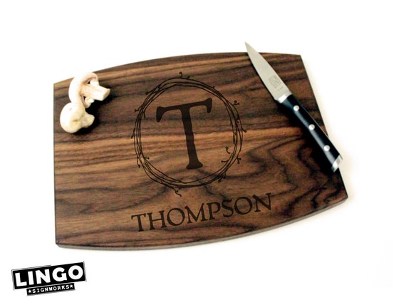 Monogrammed Cutting Board 175 Personalized By Lingosignworks 