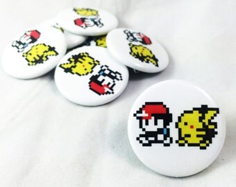 Pokemon, Pokemon Badge, Pokemon Button, Pikachu, Pikachu Button, Pokemon Go, Party Supplies, Birthday Party, Pokemon Party, Pokemon Themed