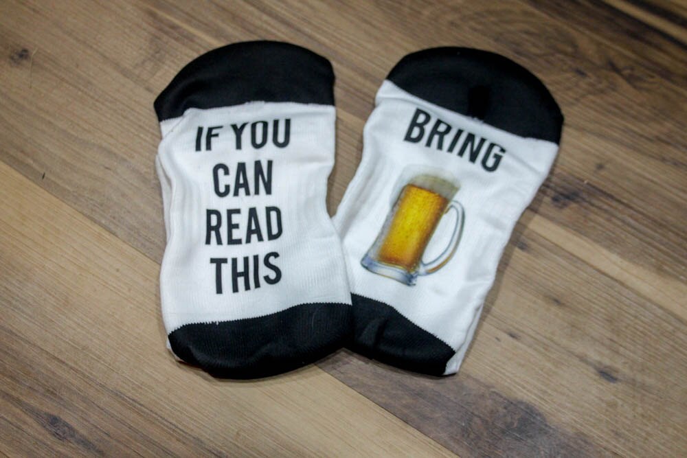 Bring me beer socks If you can read this bring me a mug of