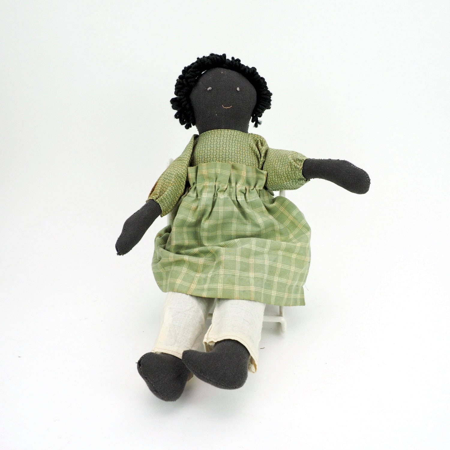 Primitive Black Rag Doll Black Americana Folk Art Cloth