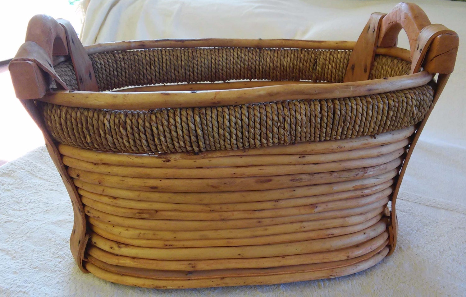 Vintage Ethnic Basket Wood Fiber Sticks Ethnic by letitbestyle