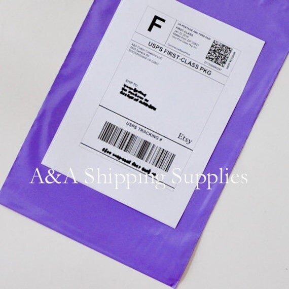 Items similar to 26 Labels & 25 Purple 6"x9" Poly Envelopes, Couture