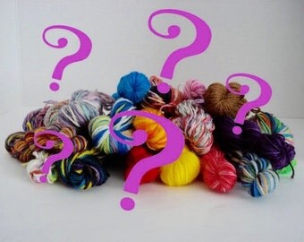 Sock Yarn Mini Skeins Mystery Grab Bag Random Colors Sock Fingering Weight Surprise Set of 10 at 25 Yards Each 250 Yards Total for Projects