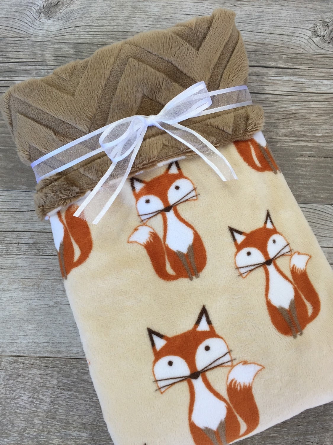 Fox Baby Blanket Fox Minky Baby Blanket Fox Nursery Minky