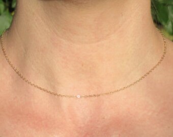 Dainty gold choker necklace, gold chain choker, delicate chain necklace, thin gold chain, minimalist chain necklace, gold layering necklace