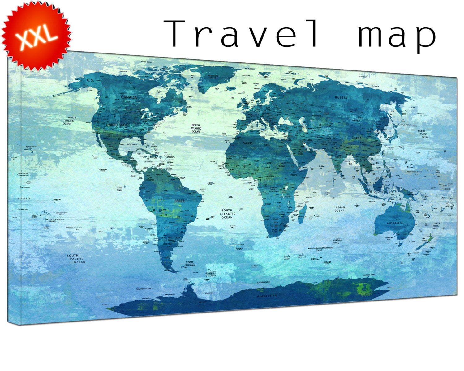 large world map canvas