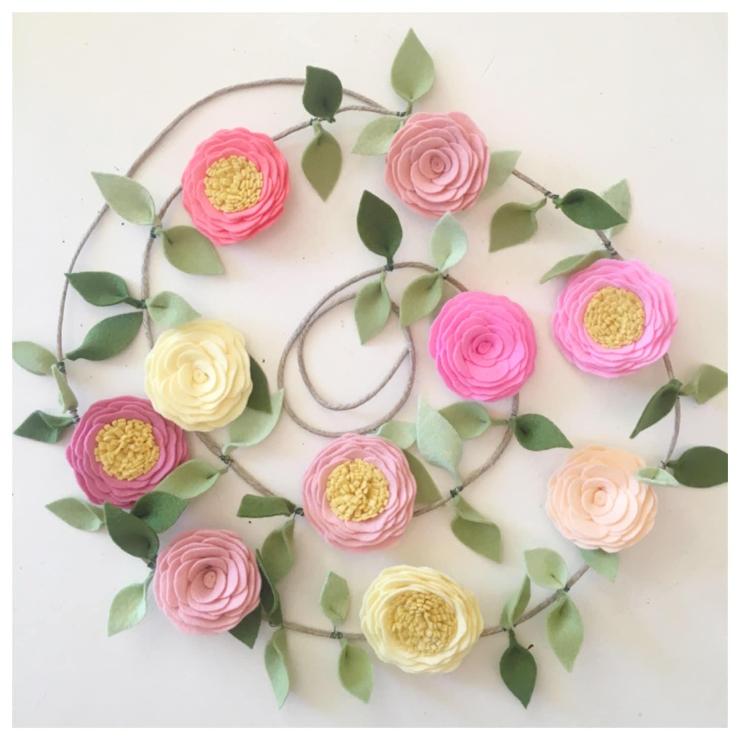 ROSE GARLAND // Felt Flower Garland // Floral Garland