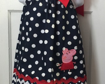 Peppa Pig Dress-Peppa Pig- Pillow Case Dress-Peppa Pig Costume-Peppa Pillow Case Dress-Peppa Pig Birthday-Girl Dresses-Birthday Dress-