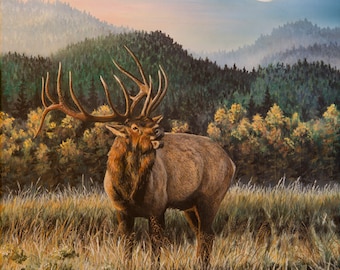 Elk painting | Etsy