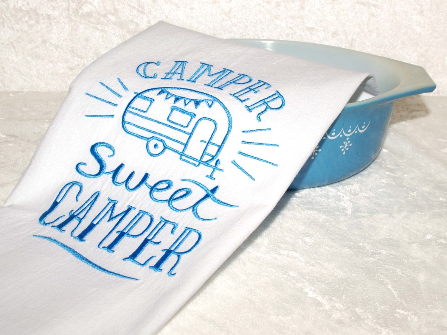 Embroidered Camping Towel Tea Towel Dish Towel Kitchen