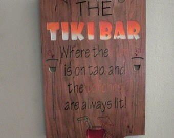 Tiki bar sign Bar signs man cave signs Tiki torch business Bar sign display Bar sign store Personalize bar signs Pub and beer sign Business